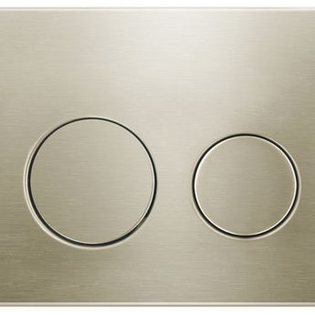 ROUND BRUSH GOLD STAINLESS DUAL - FLUSH PUSH PLATE FOR R& T