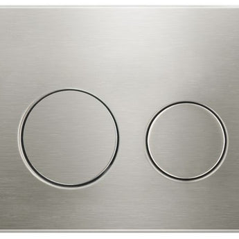 ROUND BRUSH NICKEL STAINLESS DUAL -FLUSH PUSH PLATE FOR R& T