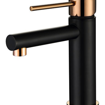 ROUL BASIN MIXER MATT BLACK AND ROSE GOLD