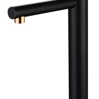 Roul Tall Basin Mixer - Matte Black & Rose Gold