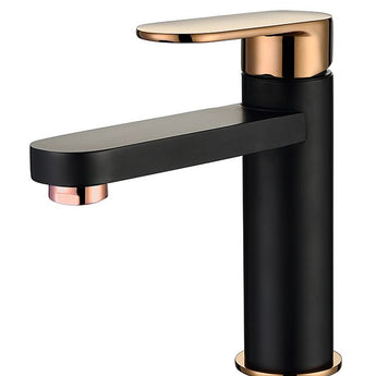 Matte Black Rose Gold Vetto Basin Mixer