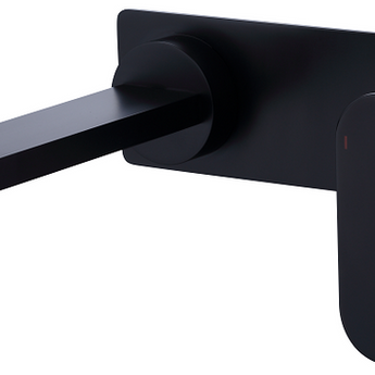 Matte Black Vetto Wall Basin Mixer with Spout
