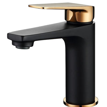 ZEVIO BASIN MIXER MATT BLACK ROSE GOLD