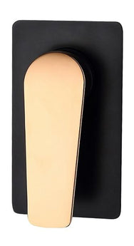 ZEVIO SHOWER WALL MIXER, MATT BLACK AND ROSE GOLD