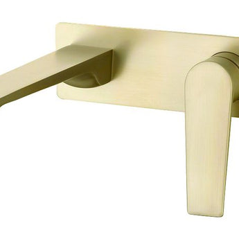 Zevio Brush Gold Wall Basin Mixer
