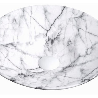 Matte White Radius Round Basin 355x355 with Straight Edge