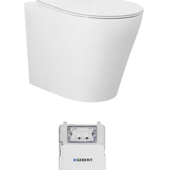 ALZANO MATT WHITE PAN AND GEBERIT INWALL CISTERN ONLY (BUTTON ORDER SEPARATELY)