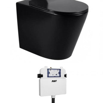 ALZANO WF BLACK PAN R&T CISTERN (BUTTON ORDER SEPARATELY)