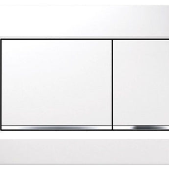 SIGMA30 DUAL FLUSH BUTTON SQUARE WHITE WITH CHROME TRIM