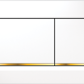 SIGMA30 DUAL FLUSH BUTTON SQUARE WHITE WITH GOLD TRIM