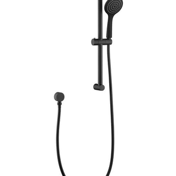 Pavia Black Shower Rail with Round Handheld Shower Piece