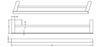 VETTO DOUBLE TOWEL RAIL 600MM, BRASS CHROME