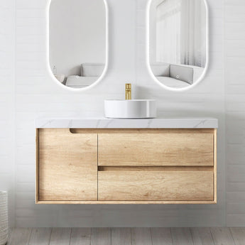 Byron Wall Hung Vanity Natural Oak 1200mm
