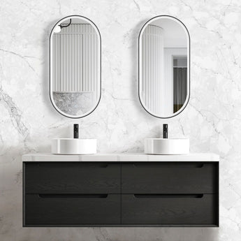 Byron Wall Hung Vanity 1500mm Black Oak