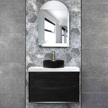 Byron 750x460x550mm Wall Hung Vanity Black Oak