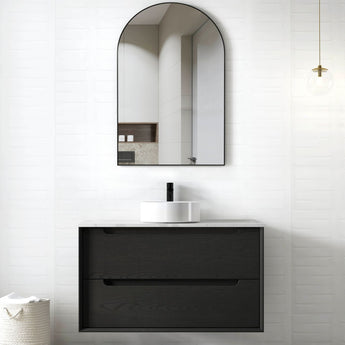 Byron 900x460x550mm Black Oak Wall Hung Vanity