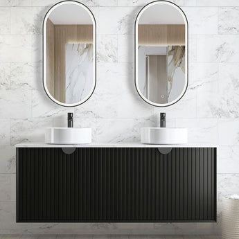 Marlo Matte Black 1500mm Double Wall Hung Bathroom Vanity