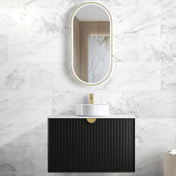 Marlo Matte Black 900mm Wall Hung Bathroom Vanity