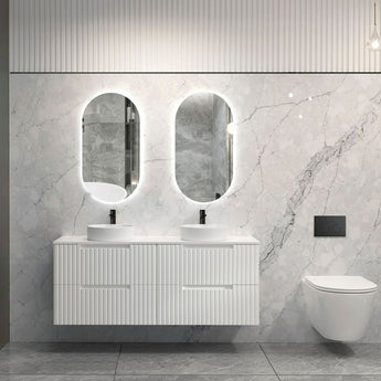 SATIN WHITE NOOSA 1500MM WALL HUNG VANITY
