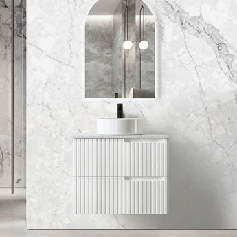 Noosa Satin White 750mm Wall Hung Bathroom Vanity