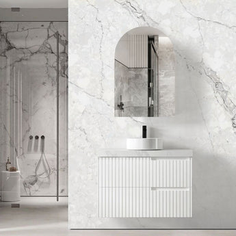 Noosa Satin White 900mm Bathroom Wall Hung Vanity