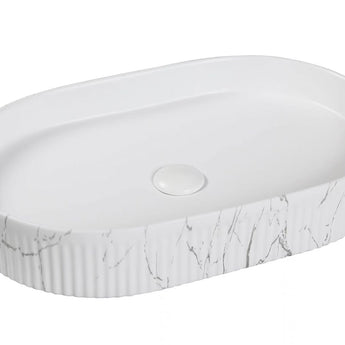 Kensington Oval Basin 580x360x100 in Matte White Carrara