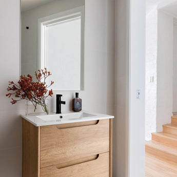 Byron Natural Oak 750x465x565mm Wall Hung Bathroom Vanity