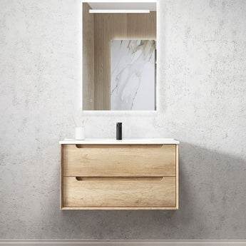 Byron Wall Hung Vanity 900x460x550mm Natural Oak