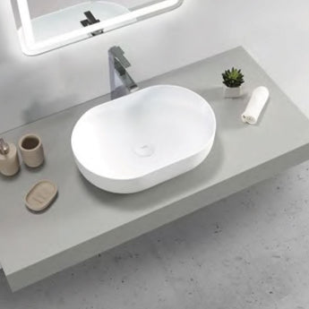MATTE WHITE PORTOFINO SOLID SURFACE BASIN 500 X 345 X 135 MM