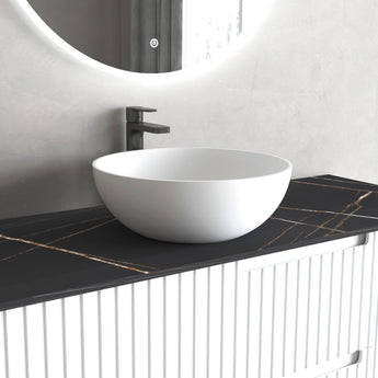 MATTE WHITE SOLID SURFACE BASIN 390X390X145