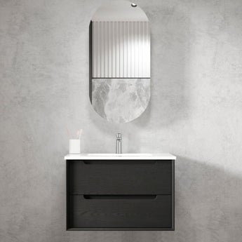 Byron 750x465x565mm Wall Hung Vanity Black Oak
