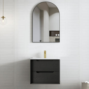 Byron 600mm Black Oak Wall Hung Vanity