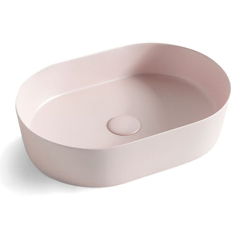 Oval Pink Basin - Compact Bathroom Sink