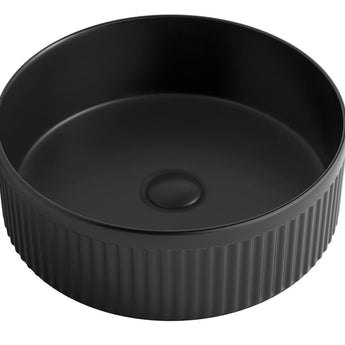 Oxford Round Matte Black Basin 395x395x125mm