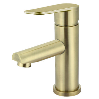 ROUND PADDLE BASIN MIXER, PVD TIGER BRONZE