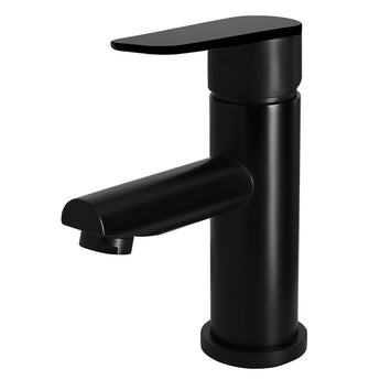 ROUND PADDLE BASIN MIXER, MATTE BLACK