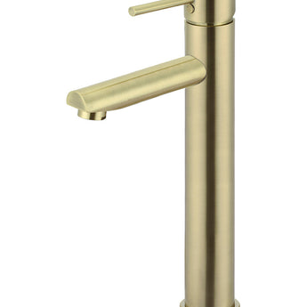 ROUND TALL BASIN MIXER - Gold brushed