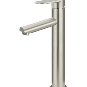 ROUND PADDLE TALL BASIN MIXER, PVD BRUSHED NICKEL