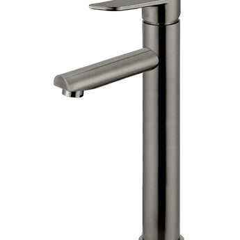 ROUND PADDLE TALL BASIN MIXER, SHADOW GUNMETAL
