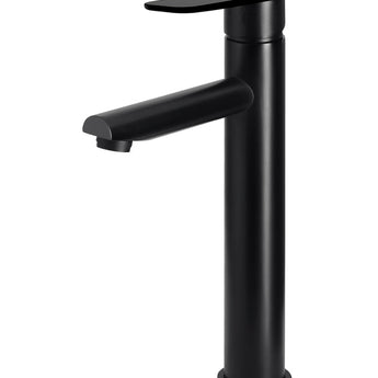 ROUND PADDLE TALL BASIN MIXER, MATTE BLACK