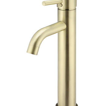 MEIR ROUND TALL BASIN MIXER CURVED - TIGER BRONZE