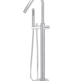 ROUND PINLESS FREESTANDING BATH SPOUT AND HAND SHOWER