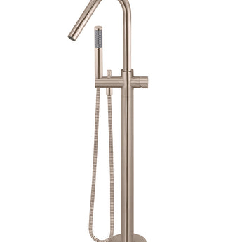 ROUND PINLESS FREESTANDING BATH SPOUT AND HAND SHOWER