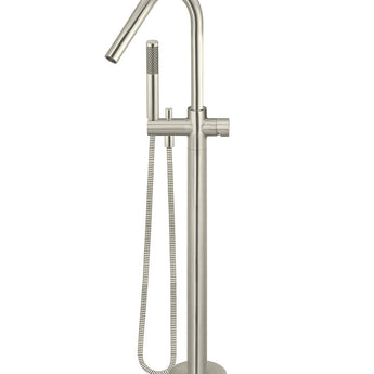ROUND PINLESS FREESTANDING BATH SPOUT AND HAND SHOWER