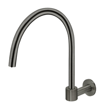 Shadow Gunmetal High-Rise Round Swivel Wall Spout for Bathroom