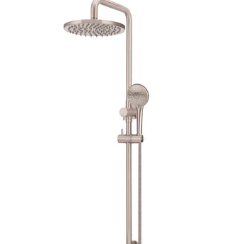 200mm Champagne Round Shower Rail with Single Function Hand Shower