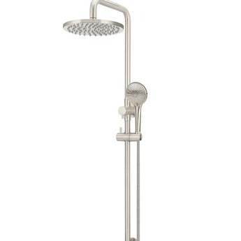 200mm Brushed Nickel Round Shower Rail with Single Function Hand Shower