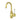 IKON CLASICO GOOSENECK BASIN MIXER 35MM BRUSHED GOLD (CERAMIC HANDLE)